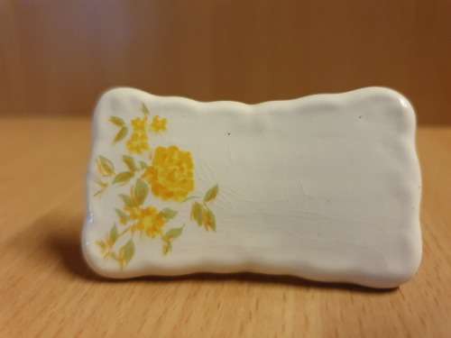 Set of 6 Rose Pattern Porcelain Place Cards - 6cm x 3cm