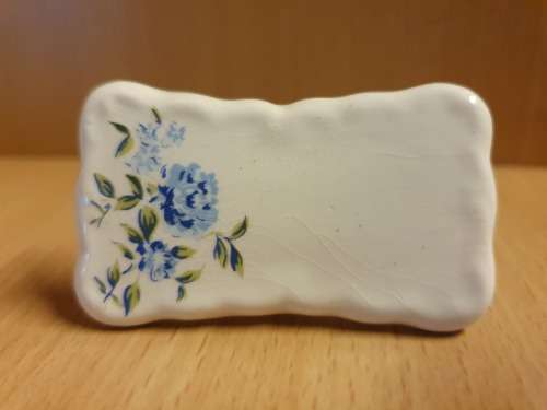 Set of 6 Rose Pattern Porcelain Place Cards - 6cm x 3cm