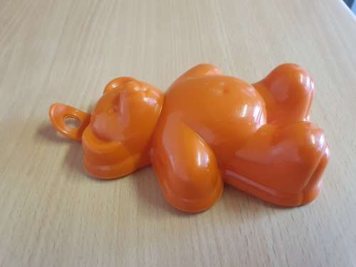 Orange Plastic Teddy Bear Shape Jelly Mould - 12cm x 9cm