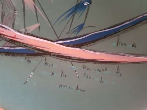 Round Painted Wall Plate - width 23cm