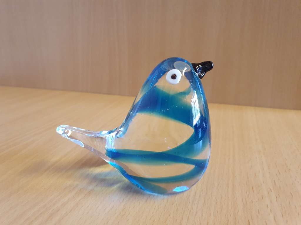 Glass Blue Bird Figurine/Paperweight