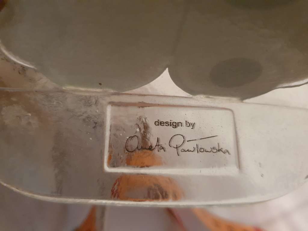 Aneta Pawlowska Free Standing Studio Art Glass Cat Figurine