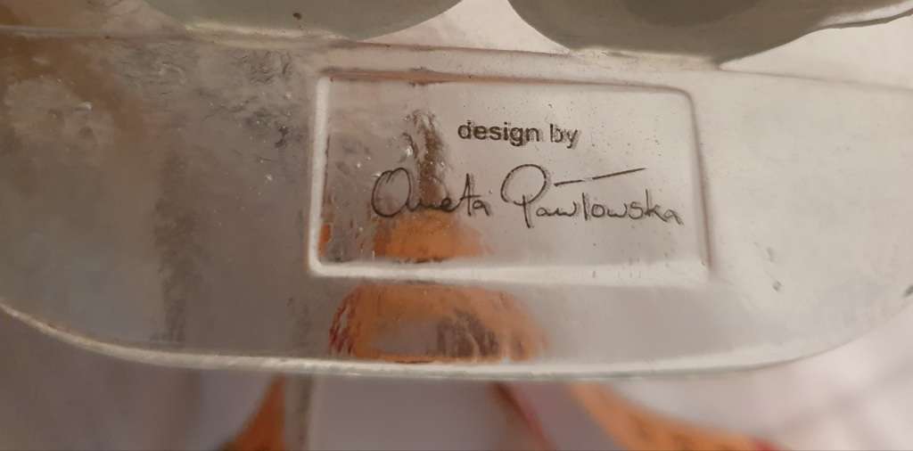 Aneta Pawlowska Free Standing Studio Art Glass Cat Figurine