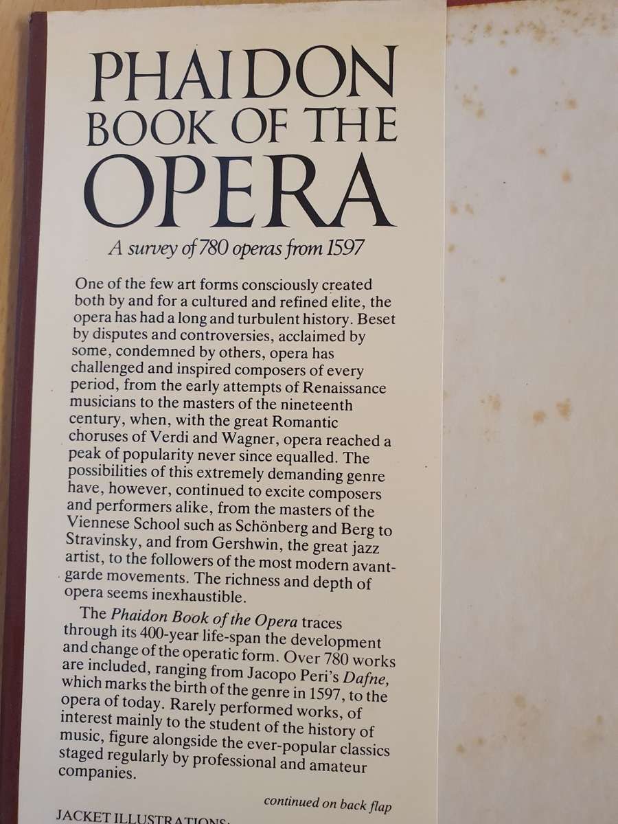 Phaidon Book of The Opera - A Survey of 780 Operas from 1597 (Hardcover)