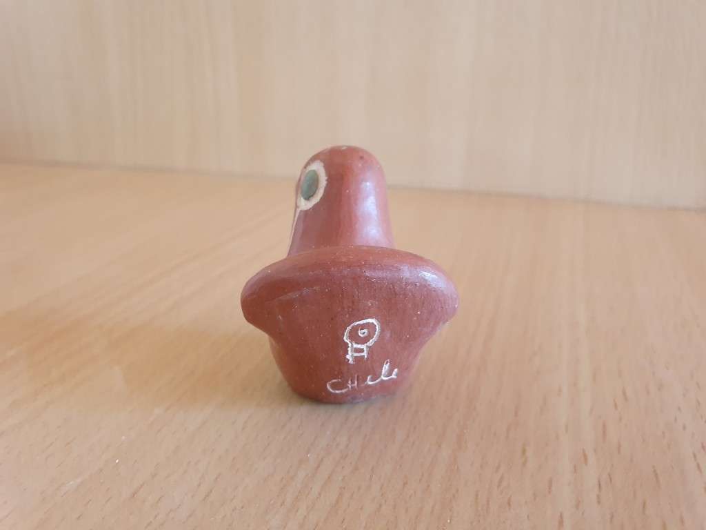 Miniature Pottery Bird Figurine -  4cm x 3cm height 5cm