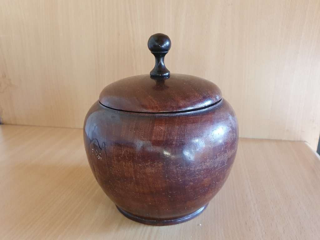 Wooden Ginger Jar - width 20cm height 13cm