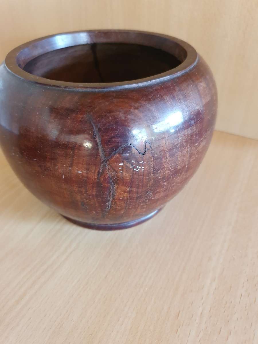 Wooden Ginger Jar - width 20cm height 13cm