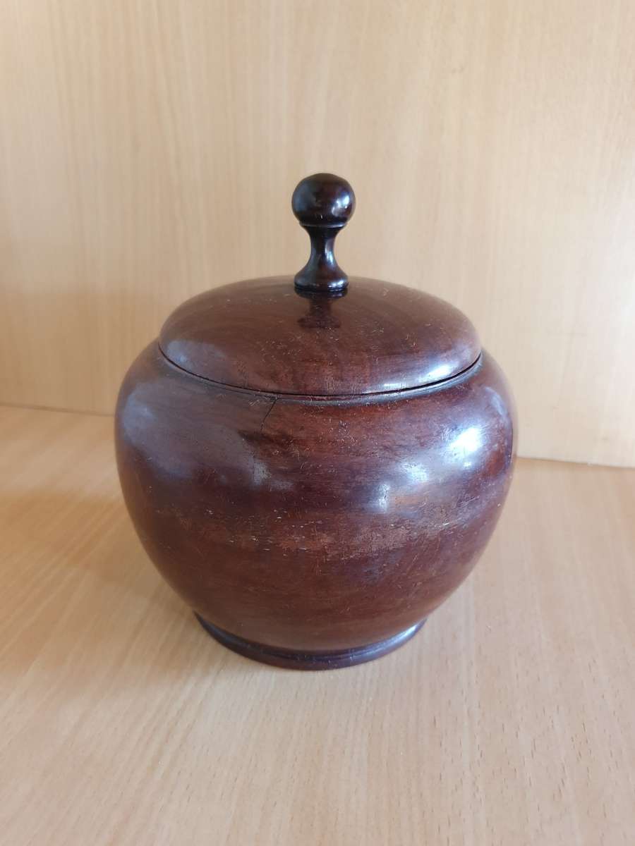 Wooden Ginger Jar - width 20cm height 13cm