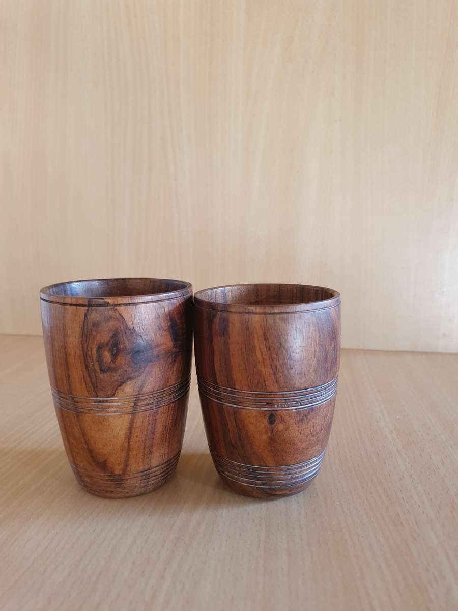 Set of 2 Wooden Tumblers