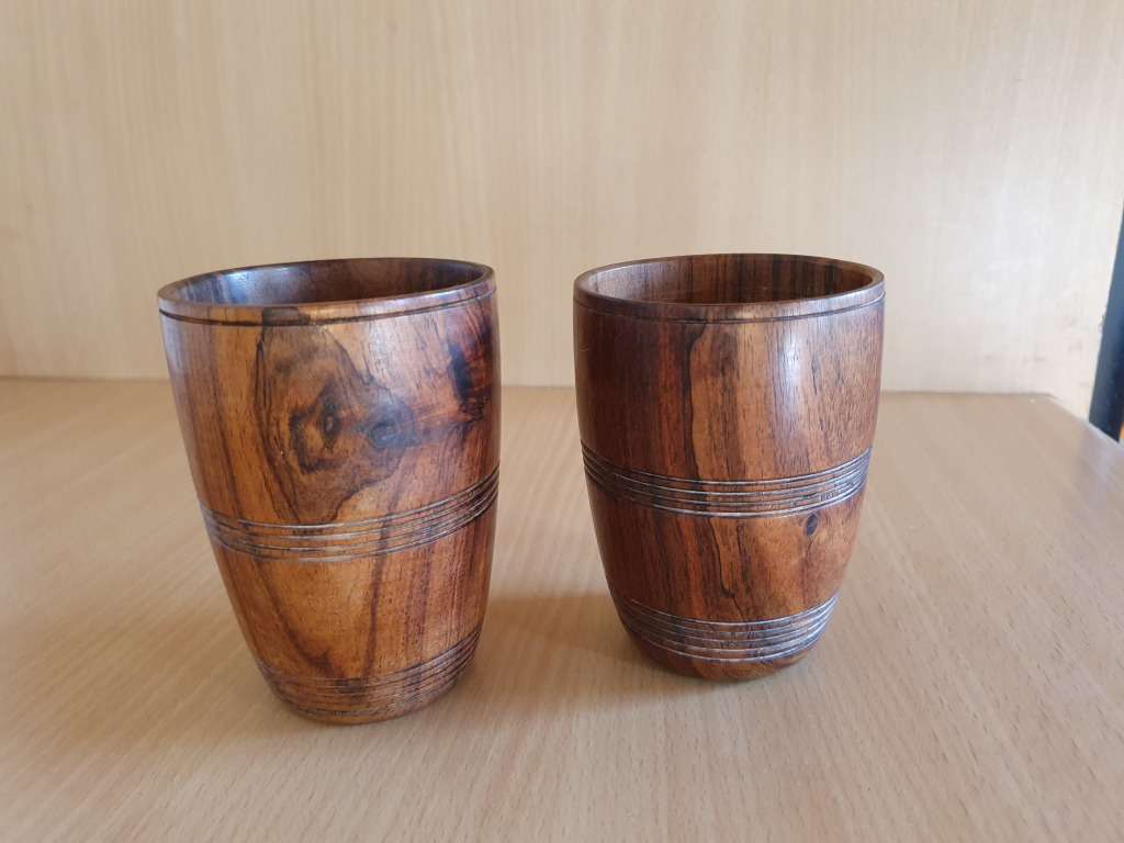 Set of 2 Wooden Tumblers