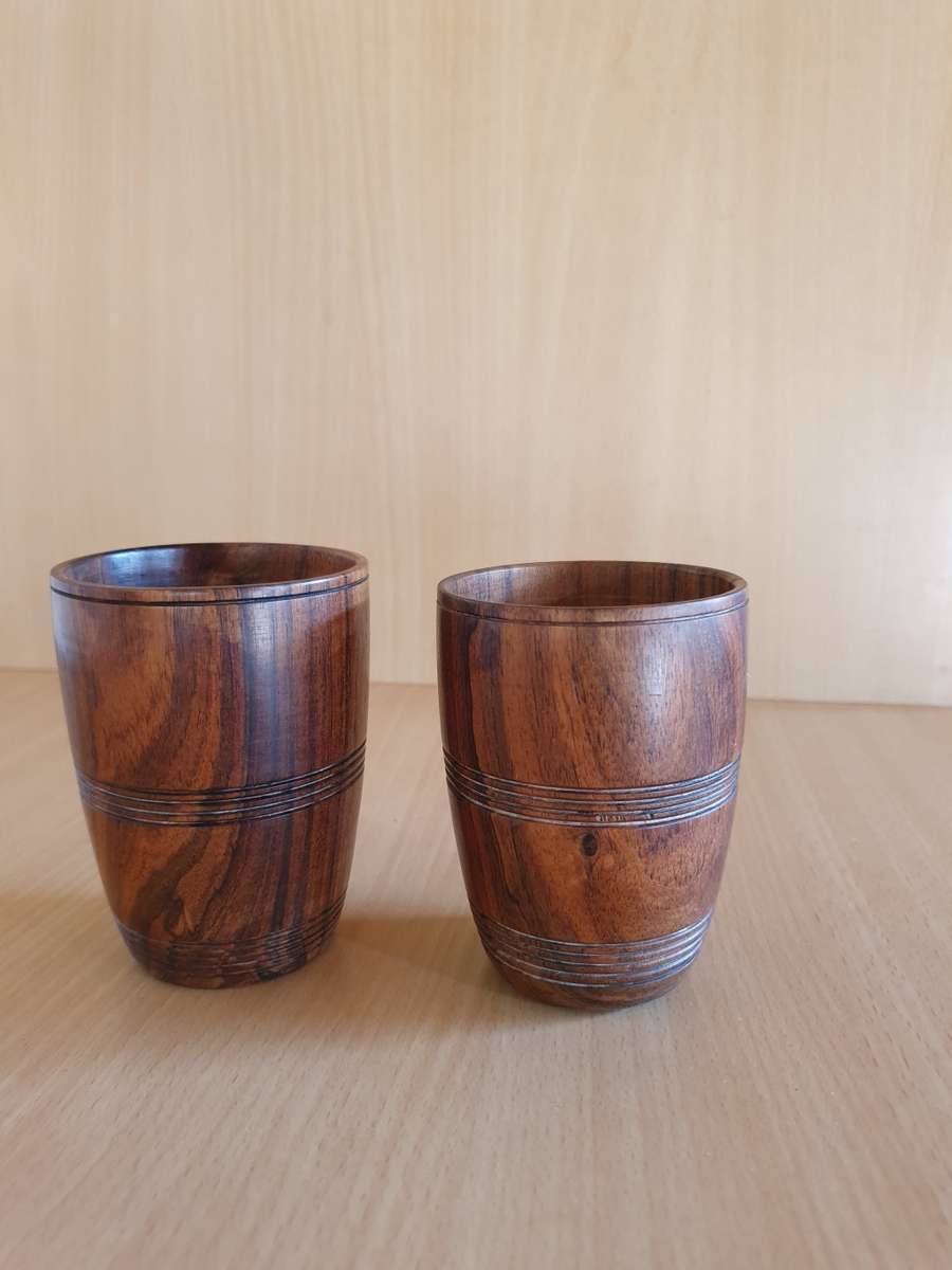 Set of 2 Wooden Tumblers