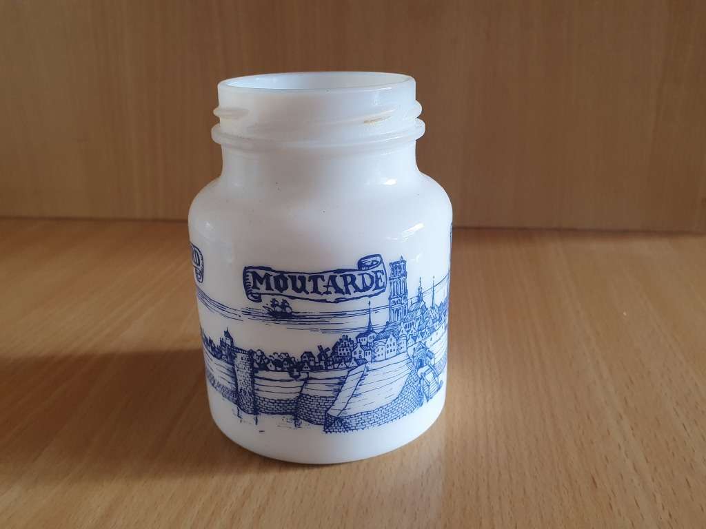 Blue & White Mustard Jars