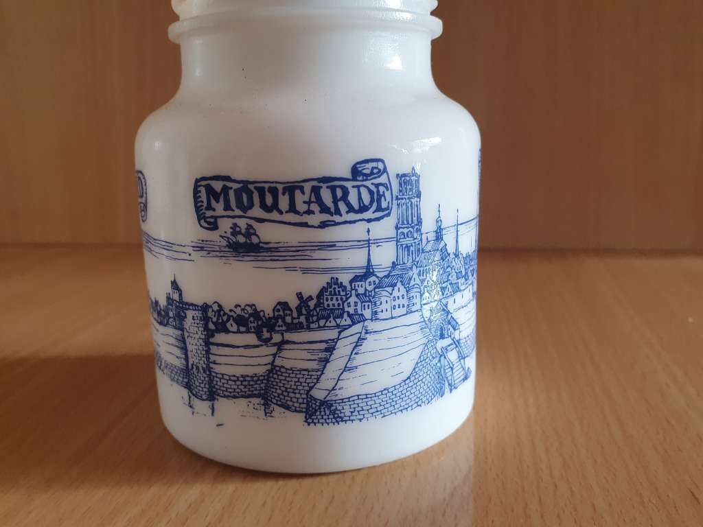 Blue & White Mustard Jars