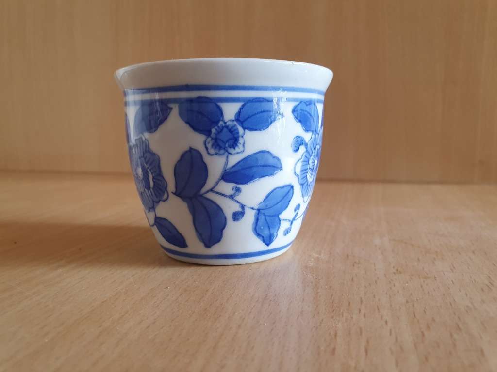 Small Blue & White Plant Pot/Planter