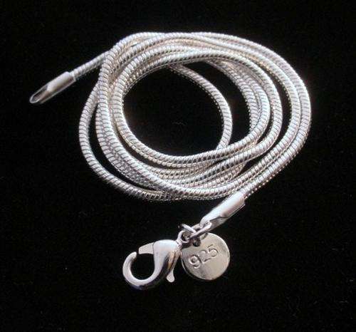 LOVELY 22" 925 STERLING SILVER SNAKE CHAIN