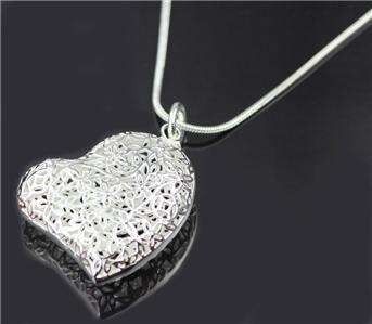 CHRISTMAS SPECIAL - BEAUTIFUL 925 FILIGREE HEART PENDANT NECKLACE