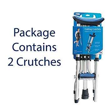 Carex Folding Crutches - Folding Aluminum Underarm Crutches - Lightweight, Great for Travel or Wo...