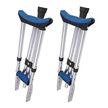 Carex Folding Crutches - Folding Aluminum Underarm Crutches - Lightweight, Great for Travel or Wo...