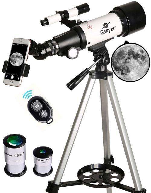 Gskyer Telescope, Travel Scope, 70mm Aperture 400mm AZ Mount Astronomical Refractor Telescope for Ki