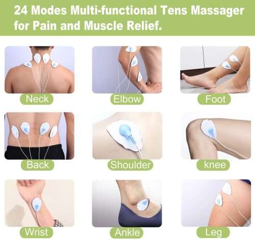 Belifu Dual Channel TENS EMS Unit 24 Modes Muscle Stimulator for Pain Relief Therapy, Electronic Pul