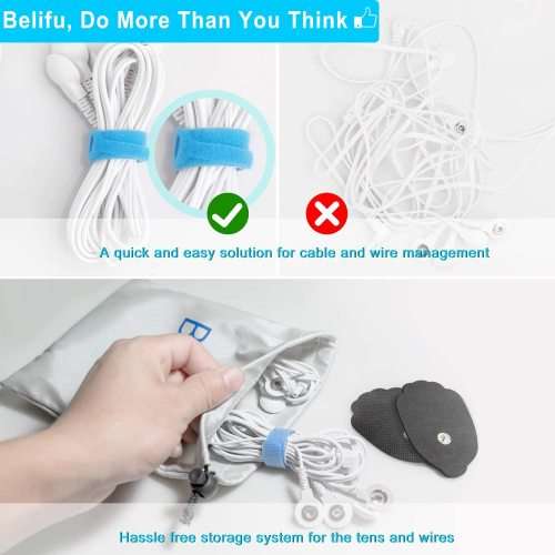 Belifu Dual Channel TENS EMS Unit 24 Modes Muscle Stimulator for Pain Relief Therapy, Electronic Pul