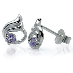Stylish!! Natural Tanzanite Sterling Silver 925 Stud Earrings