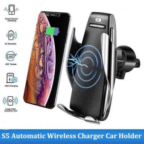 Smart Sensor Wireless Fast Charging Car Charger with 360 Rotation