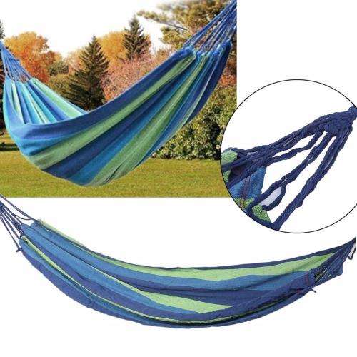 Portable Cotton Rope Outdoor Swing Fabric Camping Hanging Hammock Canvas Bed