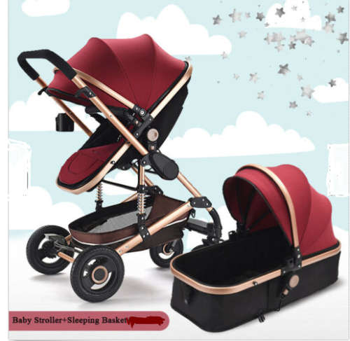Baby Pram /Stroller - 2 Function Foldable Baby Pram Maroon