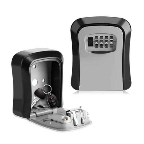 4 Digit Metal Outdoor Safe Key Box Key Storage Organizer Box Security Storage Lock Box Outdoor Wall