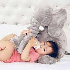 Stuffed Elephant Toy / Pillow for Baby --- Blue