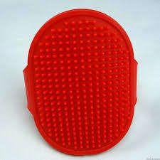 Dogs Bath Brush Massage Comb Gloves-Green-Red