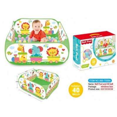 FUNNY BABY BALL POOL INCLUSION 40 BALLS FOR KIDS