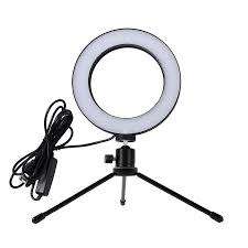 Dimmable LED Ring Light Lamp With Foldable Tripod