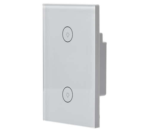 WIFI Control 2 Gang Crystal Glass Wall Smart Touch Light Switch Supported by Alexa and Google Home