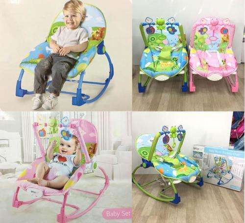 Vibrating Baby Rocker Chair with Music Set blue