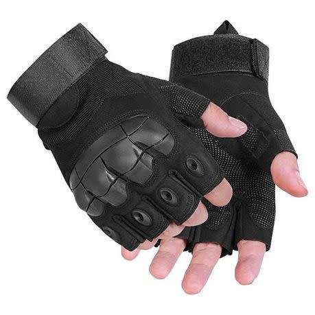 Tactical Gloves Military Rubber Hard Knuckle Gloves BLACK