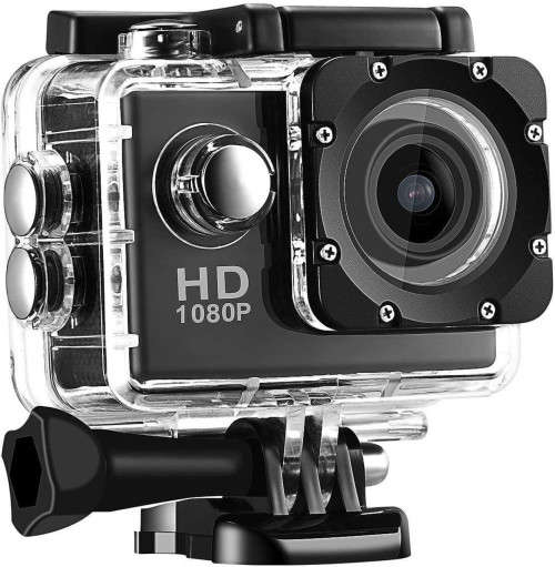 Waterproof HD Sports Camera 1080P - Black