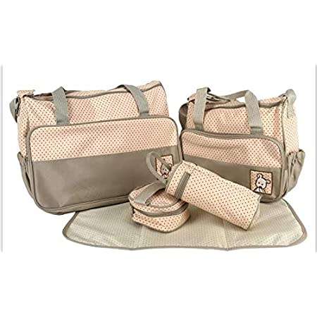 Multifunctional Baby Changing Diaper Handbag 5 Piece Set - Khaki