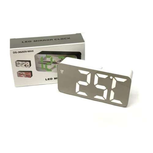 Led Mirror Clock - Green