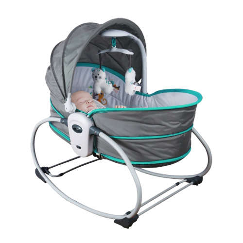 5-in-1 Rocking Bounce Chair with Removable Bassinet and Melody - Blue