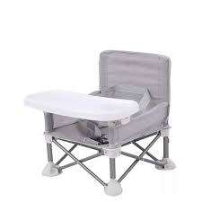 Foldable Feeding Baby Chair With Detachable Tray-MU-5 - Grey-Green