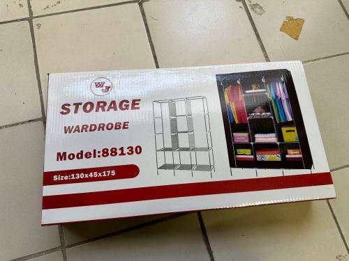 Wardrobe Storage Rack/Organizer With Cover - Brown