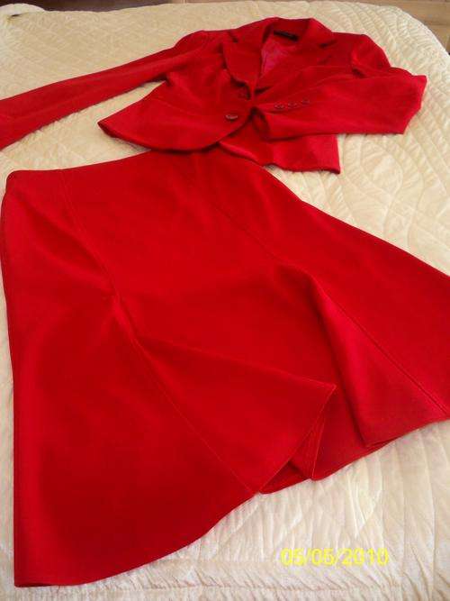Stunning red skirt suit