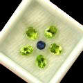 LOVELY PERIDOT & BLUE SAPPHIRE SET:  2.10cts in combined