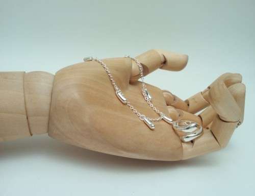 925 Solid Sterling Silver Ring and Bracelet Set