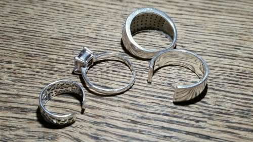 Lot of 4 Silver Rings