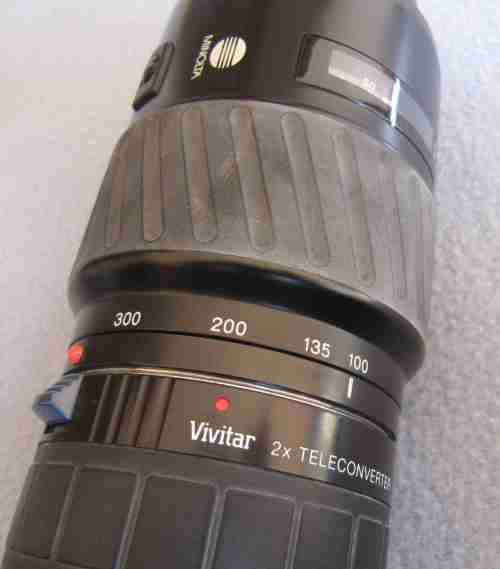Minolta Autofocus 100-300mm zoom lens with Vivitar 2x converter