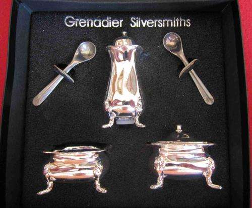 Silver Plated Cruet Set with Tray and original box