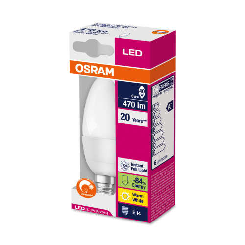 OSRAM LED SUPERSTAR CLASSIC B 40 DIMMABLE